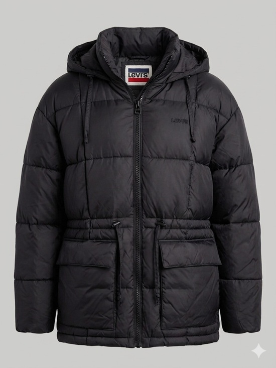Levi's Jackets & Blazers - Levi's cinch waist hooded puffer jacket.